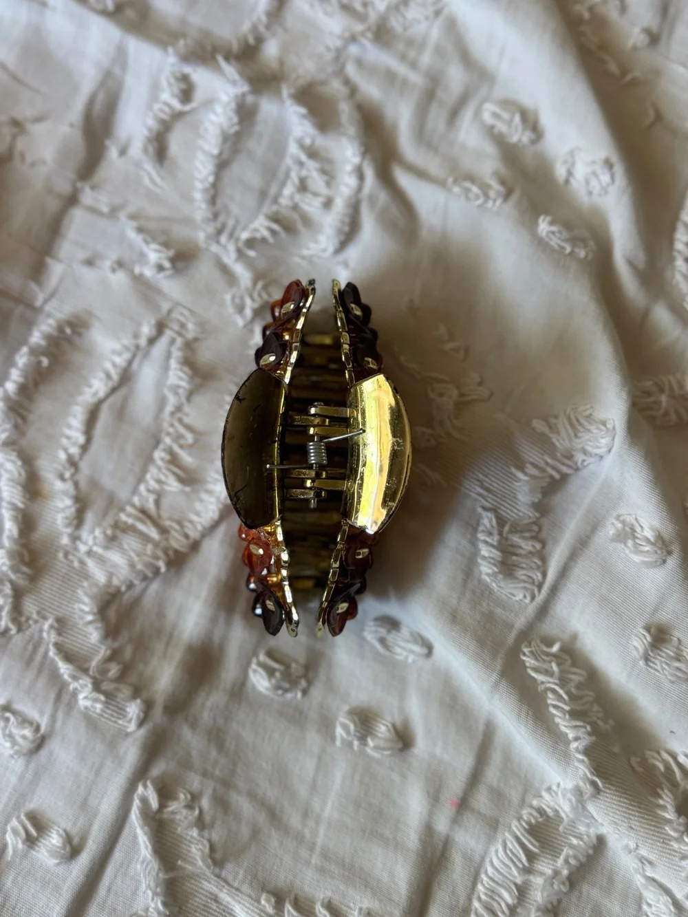 Set of 3 Decorative Vintage Hair Claw Clips- Gold toned